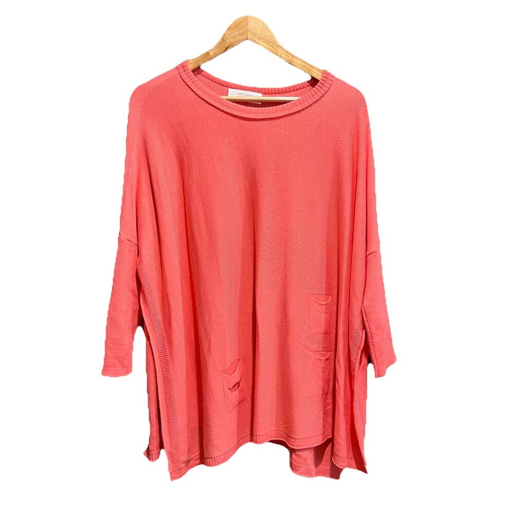 Mersea Coral Catalina Loose Fit Round Neck‎ Women's Sweater Size OS